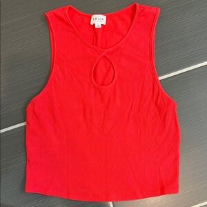 Le Lis Red Sleeveless Crop Tank Top Size L